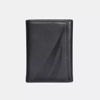 Мужской кожаный кошелек Nautica Trifold, цвет true black