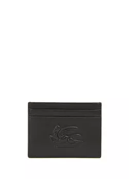 Мужской кожаный кошелек с черным логотипом Etro