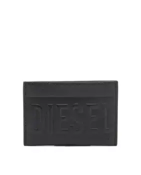 Мужской кожаный кошелек с логотипом Diesel, черный