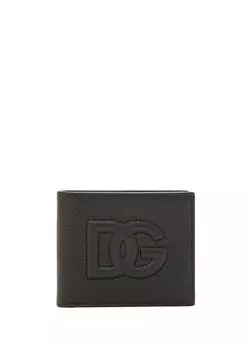 Мужской кожаный кошелек с логотипом Dolce&Gabbana, черный