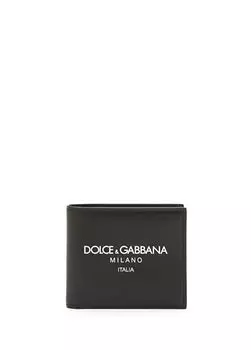 Мужской кожаный кошелек с логотипом Dolce&Gabbana, черный