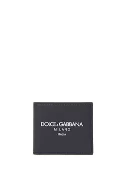 Мужской кожаный кошелек с логотипом Dolce&Gabbana, синий