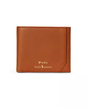 Мужской кожаный кошелек с логотипом Polo Ralph Lauren, цвет Camel