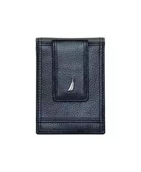 Мужской кожаный кошелек с передним карманом Nautica, серый