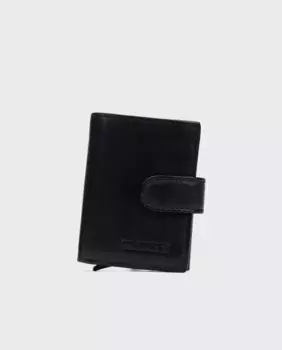 Мужской кожаный кошелек с застежкой-застежкой черного цвета Pikolinos, черный