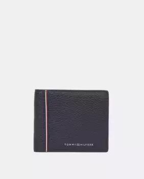 Мужской кожаный кошелек синего цвета Tommy Hilfiger, тёмно-синий
