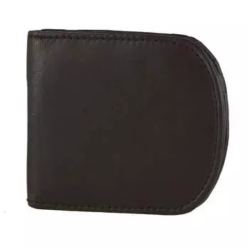 Мужской кожаный кошелек такси с передним карманом C-образного сложения CTM, коричневый