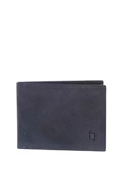 Мужской кожаный кошелек темно-синего цвета Fabrika
