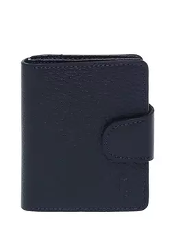 Мужской кожаный кошелек темно-синего цвета Fabrika