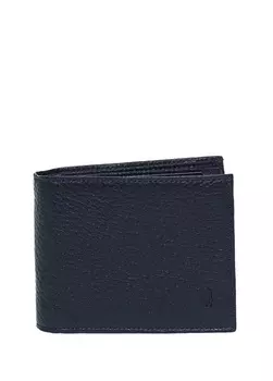 Мужской кожаный кошелек темно-синего цвета Fabrika