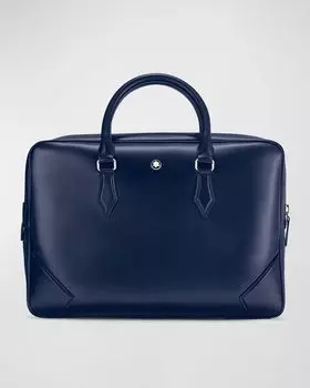 Мужской кожаный портфель для документов Meisterstuck Montblanc, цвет Blue