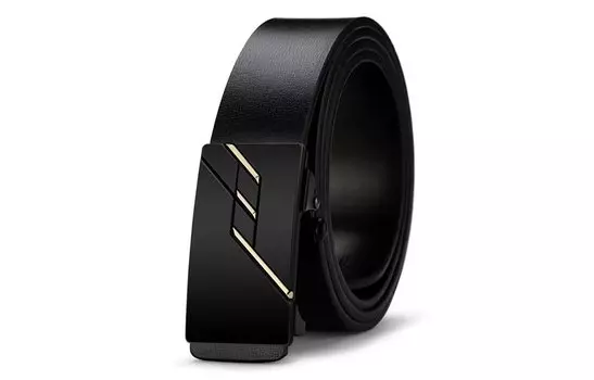 Мужской кожаный ремень ALIEN BANG, Застежка из черного золота