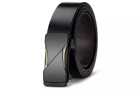 Мужской кожаный ремень ALIEN BANG, Застежка из черного золота