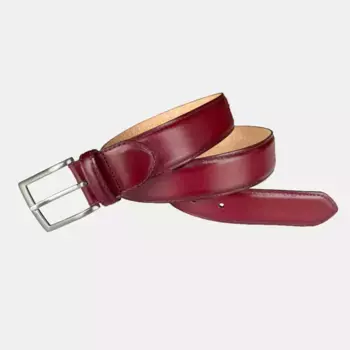 Мужской кожаный ремень бордового цвета Leyva, цвет Burdeos