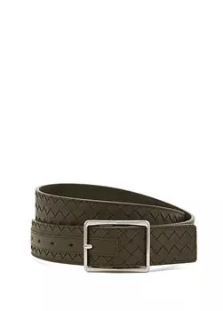 Мужской кожаный ремень Bottega Veneta, хаки