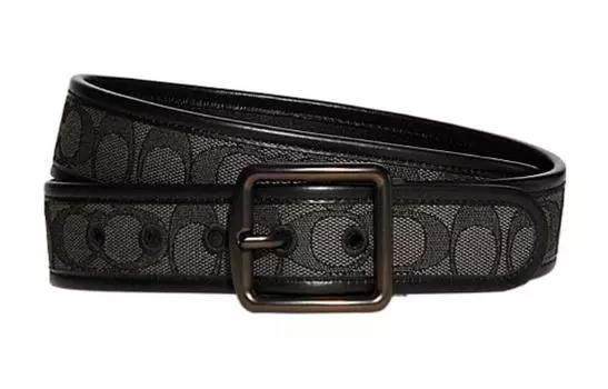 Мужской кожаный ремень COACH, black