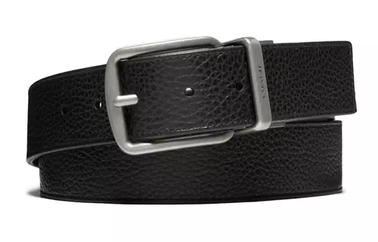 Мужской кожаный ремень COACH, Черный
