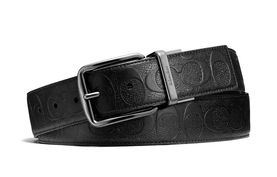 Мужской кожаный ремень COACH, Черный