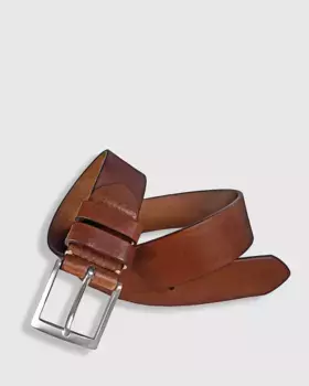 Мужской кожаный ремень цвета охры Leyva, коричневый