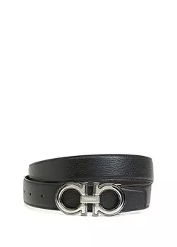 Мужской кожаный ремень Ferragamo, черный
