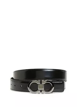 Мужской кожаный ремень Ferragamo, черный