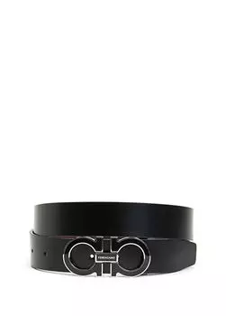 Мужской кожаный ремень Ferragamo, черный