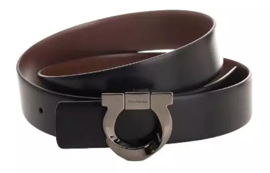 Мужской кожаный ремень FERRAGAMO, черный, ширина: 3 см