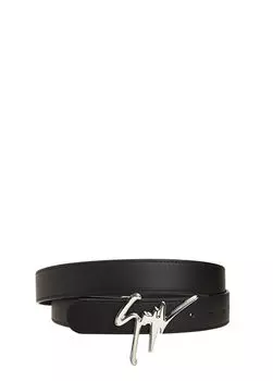Мужской кожаный ремень Giuseppe Zanotti, черный