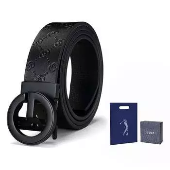 Мужской кожаный ремень GOLF, Черный