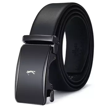 Мужской кожаный ремень GOLF, Черный пистолет (подарочная коробка)