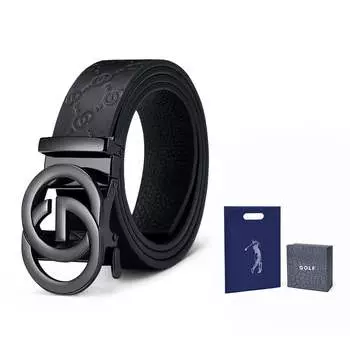 Мужской кожаный ремень GOLF, Цвет пистолета (подарочная коробка)