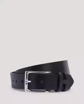 Мужской кожаный ремень Hackett с петлей с монограммой, черный