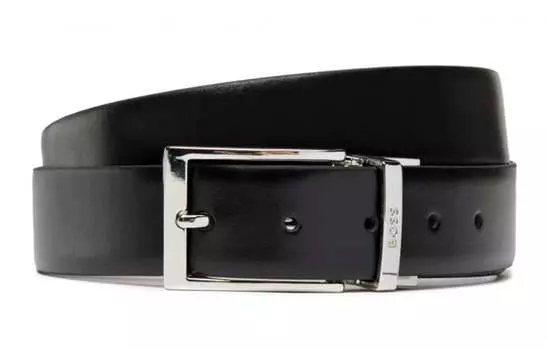 Мужской кожаный ремень HUGO BOSS, Черный