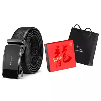 Мужской кожаный ремень JAGUAR, Черный