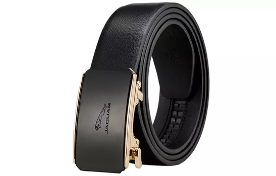 Мужской кожаный ремень JAGUAR, Черный