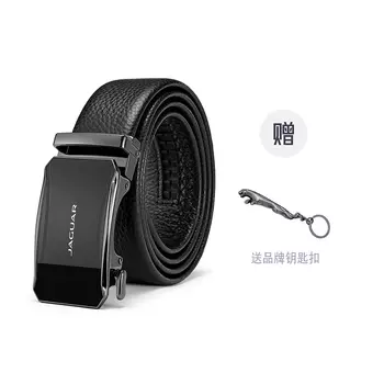 Мужской кожаный ремень JAGUAR, Черный — День Благодарения за подарочную коробку.