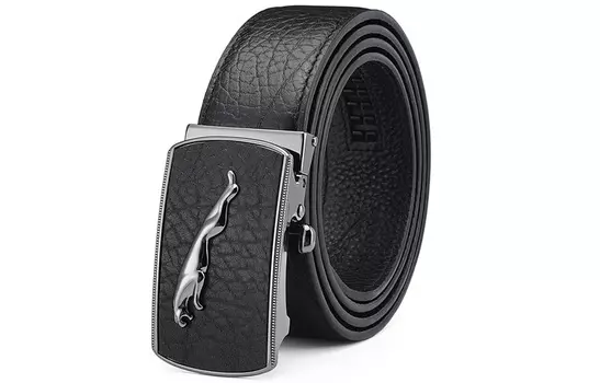 Мужской кожаный ремень JAGUAR, Премиальная подарочная коробка Black 120+