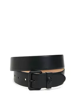 Мужской кожаный ремень Mcqueen, черный