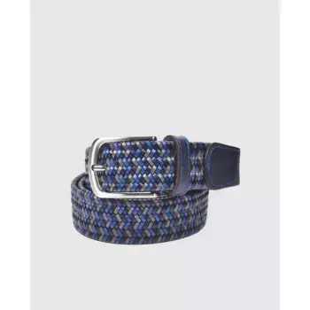 Мужской кожаный ремень Miguel Bellido с трехцветной плетением, мультиколор