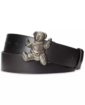 Мужской кожаный ремень-поло с медведем Polo Ralph Lauren