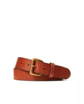 Мужской кожаный ремень с фирменным изображением лошади Polo Ralph Lauren, коричневый
