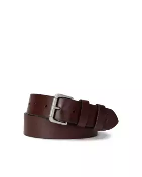 Мужской кожаный ремень с клеймом лошади Polo Ralph Lauren, темно-коричневый