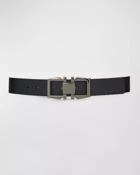 Мужской кожаный ремень с пряжкой Gancini Ferragamo