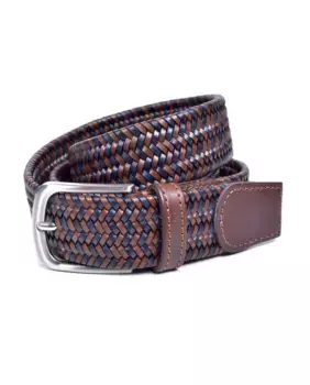 Мужской кожаный ремень с разноцветной плетением Miguel Bellido, мультиколор