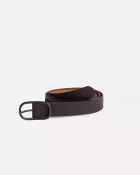 Мужской кожаный ремень с темно-коричневыми деталями Silbon, коричневый