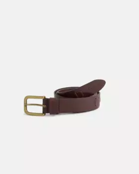 Мужской кожаный ремень с вырубными деталями Silbon, коричневый