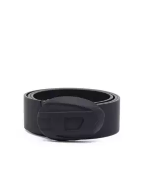 Мужской кожаный ремень с закрытой пряжкой Diesel, черный