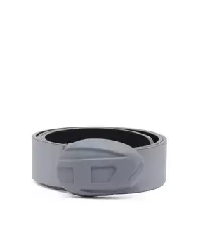 Мужской кожаный ремень с закрытой пряжкой Diesel, серый