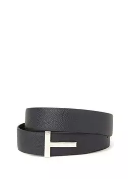 Мужской кожаный ремень Tom Ford, черный