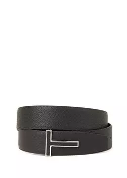 Мужской кожаный ремень Tom Ford, черный